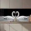 Zwanen - Hart - Zwart - Wit keuken achterwand 2 middel zz_3dshopping