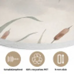 Minimalistisch - Bamboe - Groen Akoestische PET Vilt - Rond klein -closeup_DE