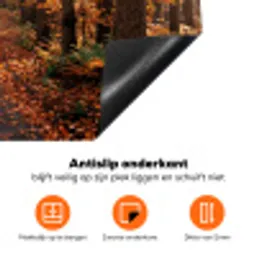 Bospad - Herfstbos - Bladeren - Oranje - Nostalgisch Inductie beschermer vinyl 3mm klein -zzzzzzz-td-onderkant