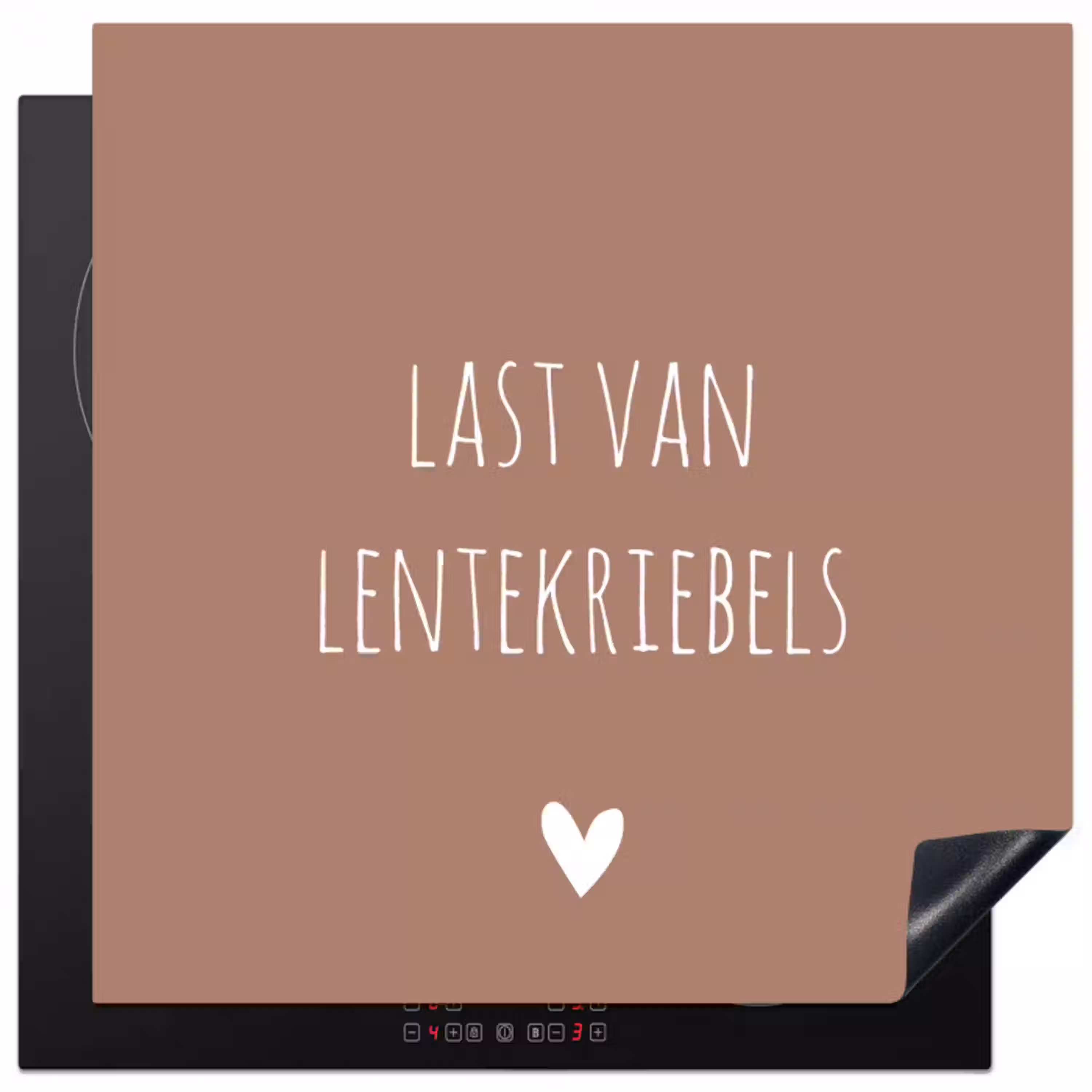 Spreuken - Last van lentekriebels - Quotes Inductie beschermer vinyl 3mm middel -3d
