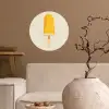 Oranje - Stokje - Waterijsje Wandcirkel behangsticker klein -sfeer1