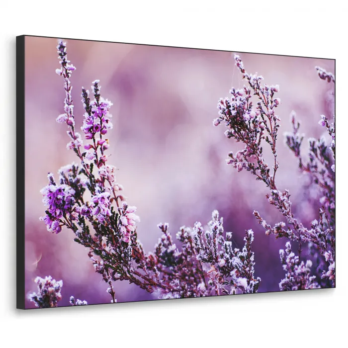 Lavendel - Winter - Bloemen - Paars Textielframe - compleet frame klein -3d