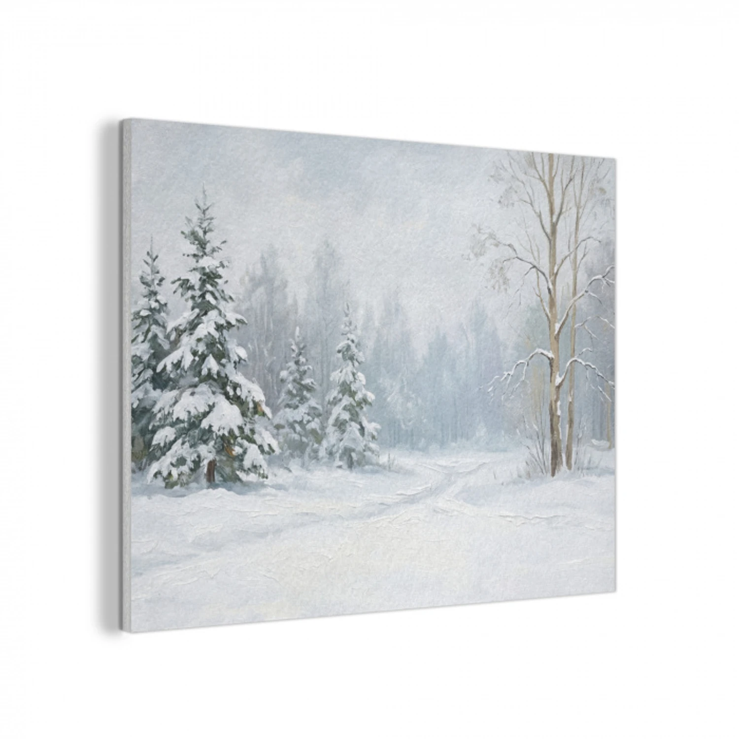 Bospad - Dennen - Sneeuw - Winter - Rustgevend PET vilt klein -3d