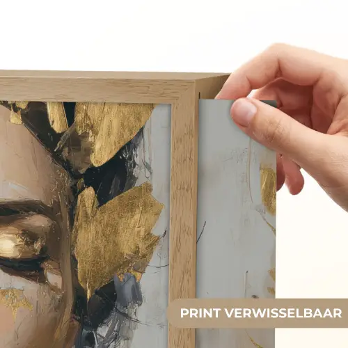 Sierlijk - Vrouw - Goud - Ogen Light Box met batterij (Wandlamp) middel -USP_websiteprintNL