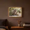Dennenappels - Kerstsfeer - Bruin - Groen Light Box met batterij (Wandlamp) middel -sfeer4