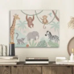 Jungle - Dieren - Groen PET vilt klein -sfeer1