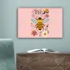 Bij - Geel - Bloemen - Kleurrijk canvas 2cm klein -sfeer4