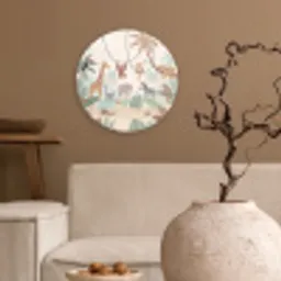 Jungle - Dieren - Groen Wandcirkel kunststof plaat 5mm dik klein -sfeer1