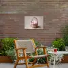 Mand - Eieren - Roze Tuinposter op houten frame 2 cm dik klein -sfeer3
