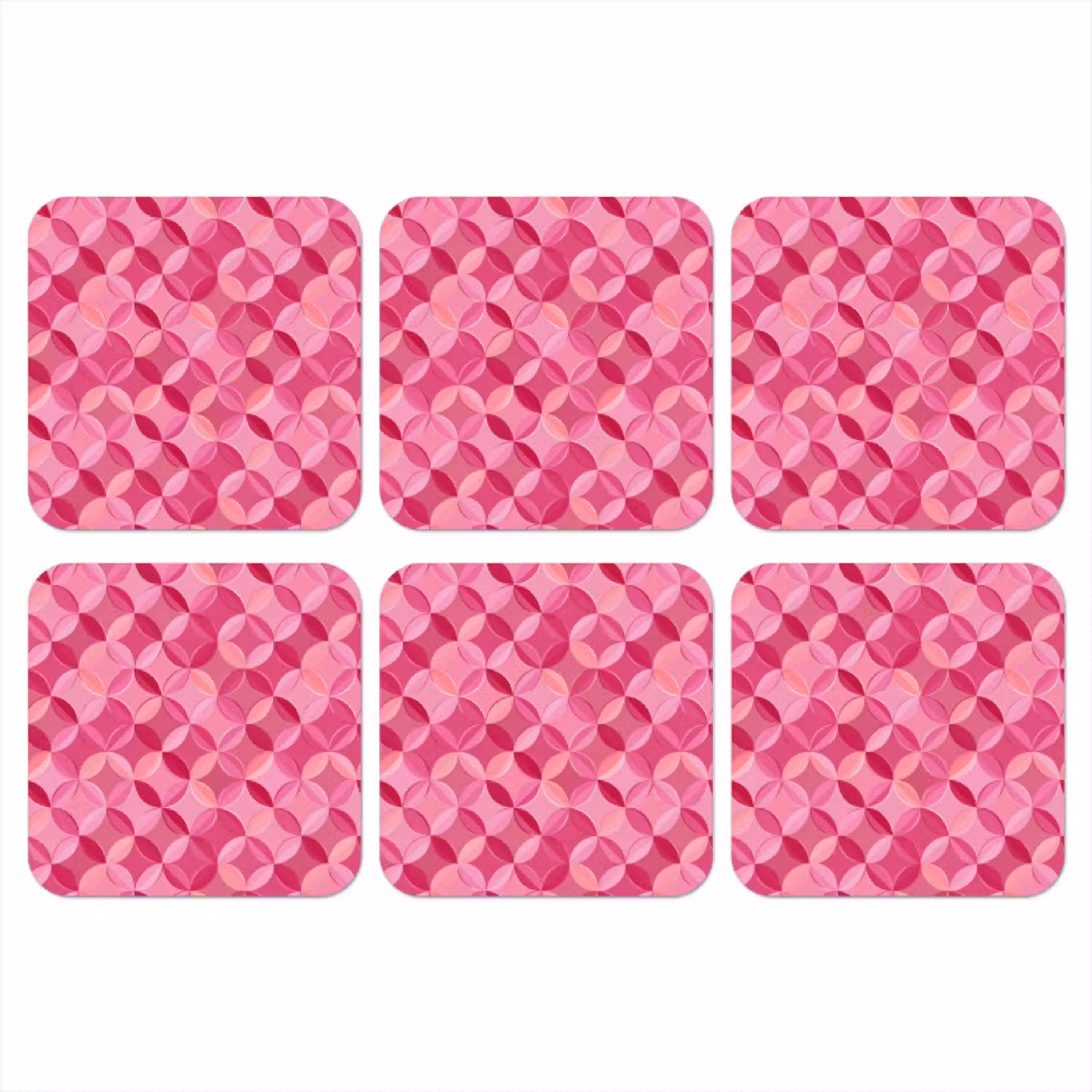 Geometrisch - Mozaïek - Modern - Roze onderzetter kurk middel 366 -3d