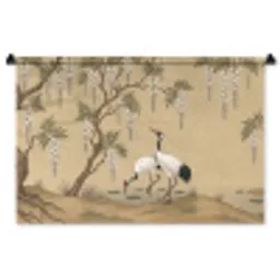 Kraanvogels - Water - Beige Wandkleed katoen middel -zz3d