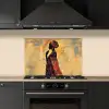 Vrouw - Silhouet - Patronen - Sierlijk keuken achterwand spatscherm klein -sfeer1