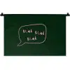 Tekstwolkje - Donkergroen - BLAH BLAH BLAH Wandkleed katoen klein -zz3d