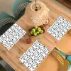 Gezicht - Zwart - Lijnen - Artistiek Placemat vinyl groot 368 -zzsfeer5_Kitchenyeah-website