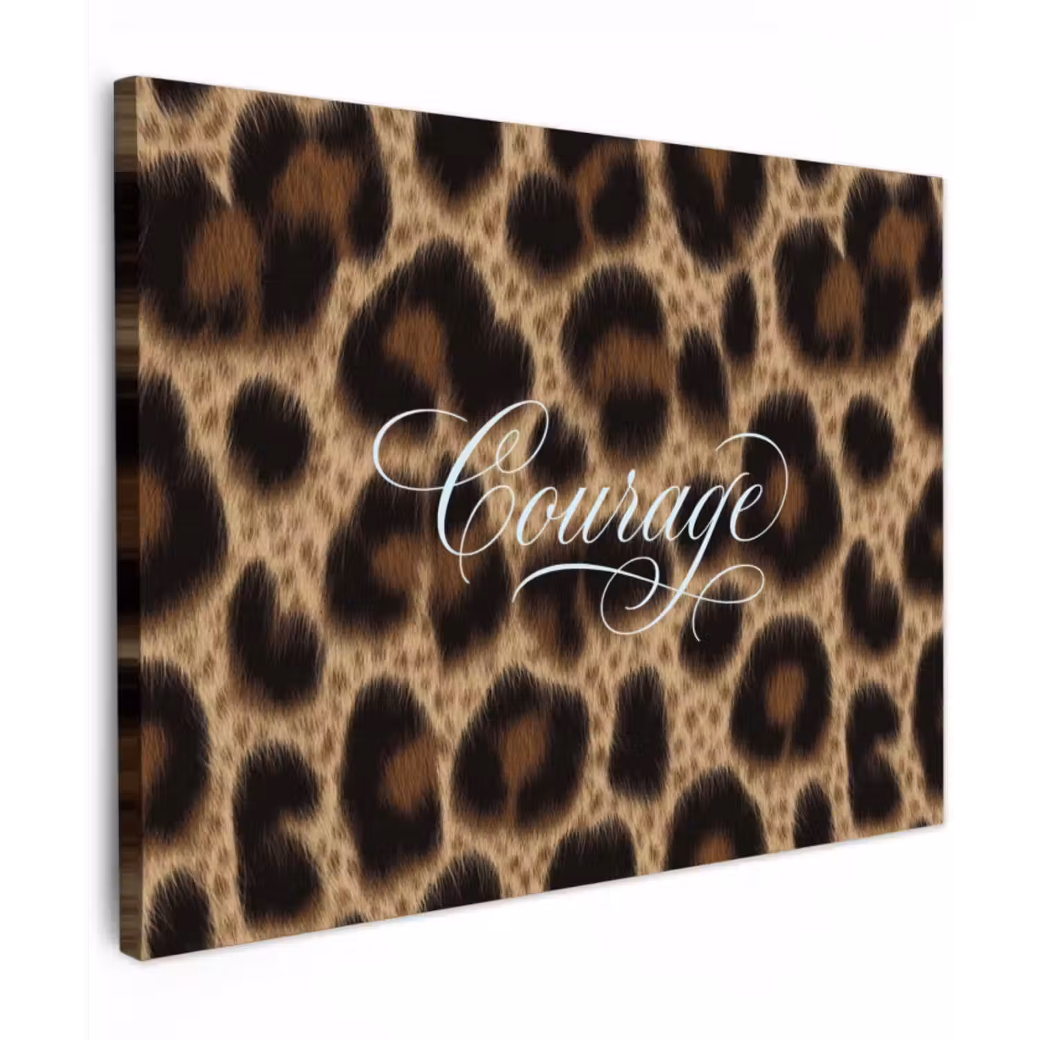Canvas schilderij - Luipaardprint - Bruin - Courage - Sierlijk