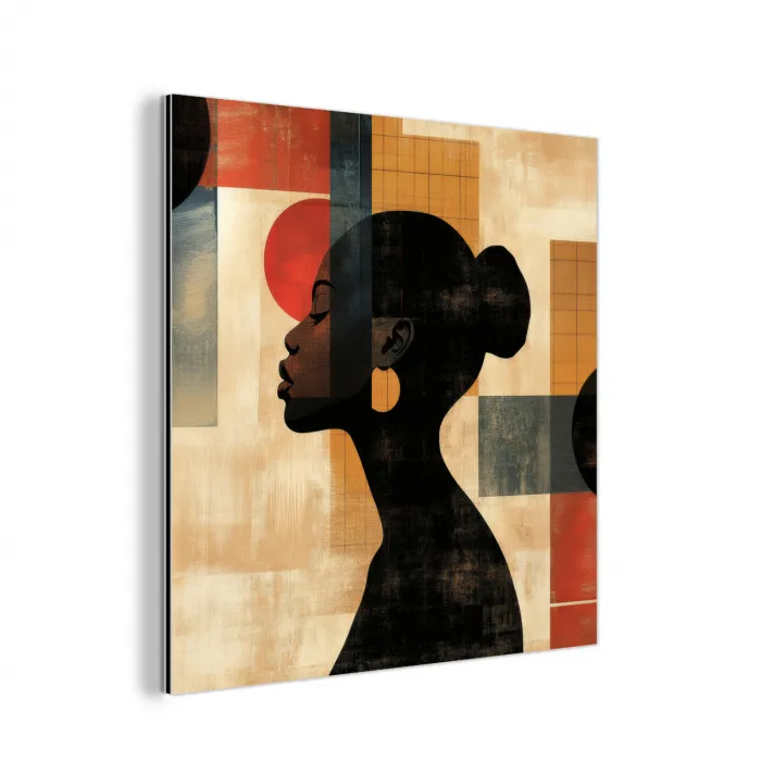 Zijaanzicht - Vrouw - Vormen aluminium wit klein -3d