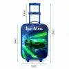 Sportauto - Groen - Snelheidslijnen - Neon Kinderkoffer - Blauw klein -productfoto_formaten