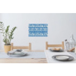 Ruitpatroon - Blauw - Crème Muursticker klein 286 -eettafel
