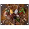 Specerijen - Kruiden - Lepels - Zout - Bruin - Keuken tuinposter los doek klein -3d