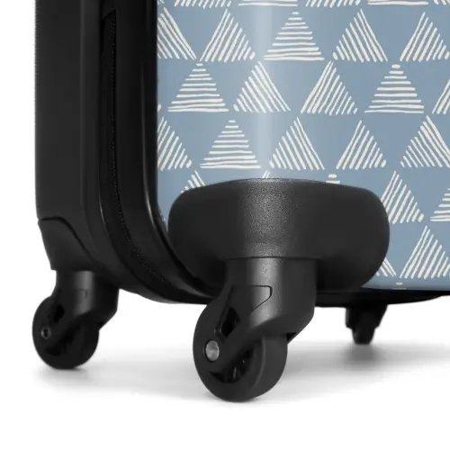 Blauw driehoeken patroon NBS - Handbagage koffer - Kinderen Unisex middel -wiel