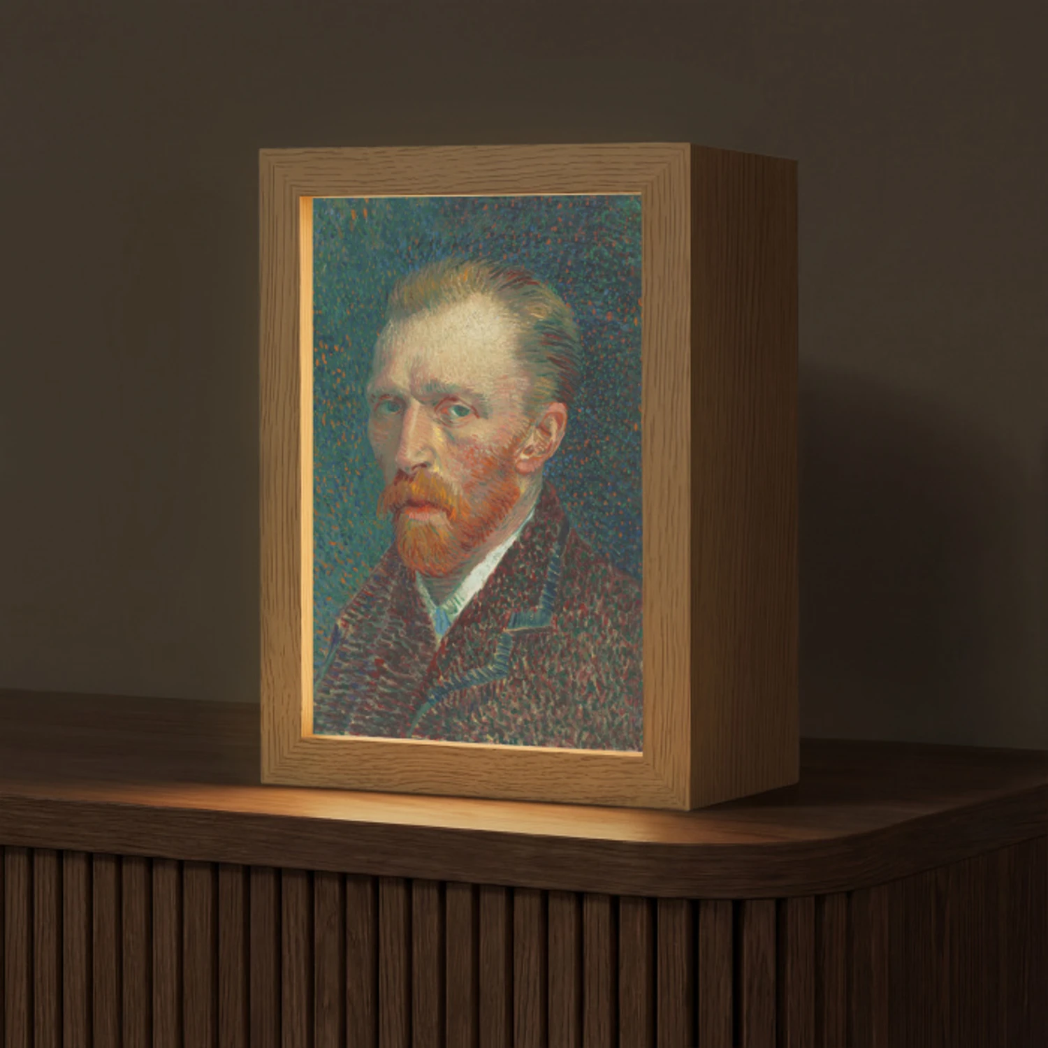 Kunst - Van Gogh - Oude meesters - Zelfportret Light Box met kabel (Tafellamp) klein -z3d_website