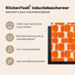 Patroon - Retro - Oranje Inductie beschermer vinyl 3mm middel 274 -sfeer2