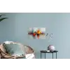 Moderne kunst - Oranje - Grijs - Abstract Muursticker klein -plant