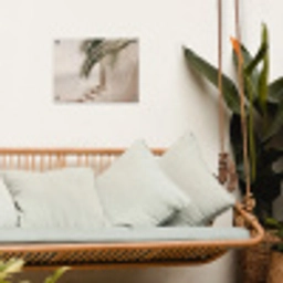 Palmboom - Schaduw - Trap - Beige tuinposter los doek klein -sfeer7