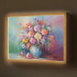 Bloemen - Kunst - Schilderij - Lente - Boeket Light Box met batterij (Wandlamp) middel -z3d_website