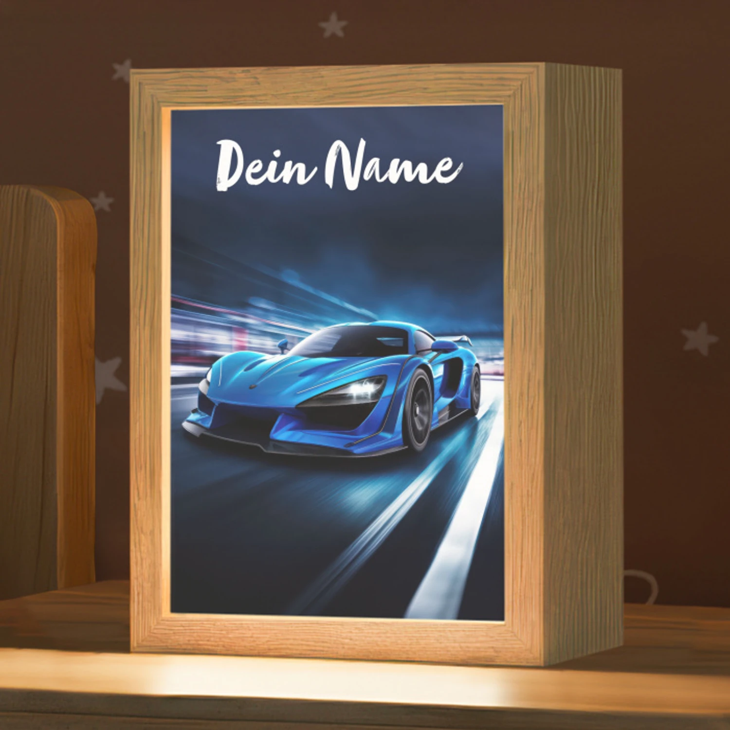 Auto - Blauw - Jongens - Kind Light Box met kabel (Kinderlampje) klein -zzz_3d_website