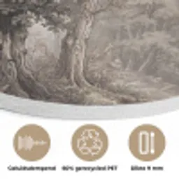 Natuur - Bos - Eik Akoestische PET Vilt - Rond klein -closeup_NL