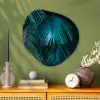 Palmblad - Tropisch - Natuur - Jungle Wandcirkel Organisch Aluminium middel -sfeer2