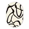 Abstract - Lijnen - Modern - Beige Wandcirkel Ovaal Glas middel -3d
