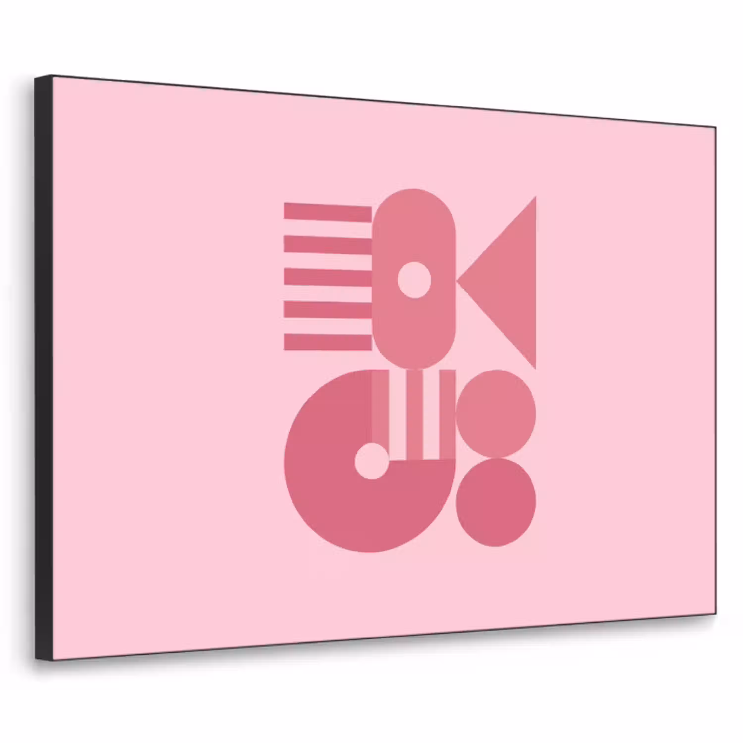 Abstract - Geometrisch - Vormen - Roze Textielframe zwart klein -3d