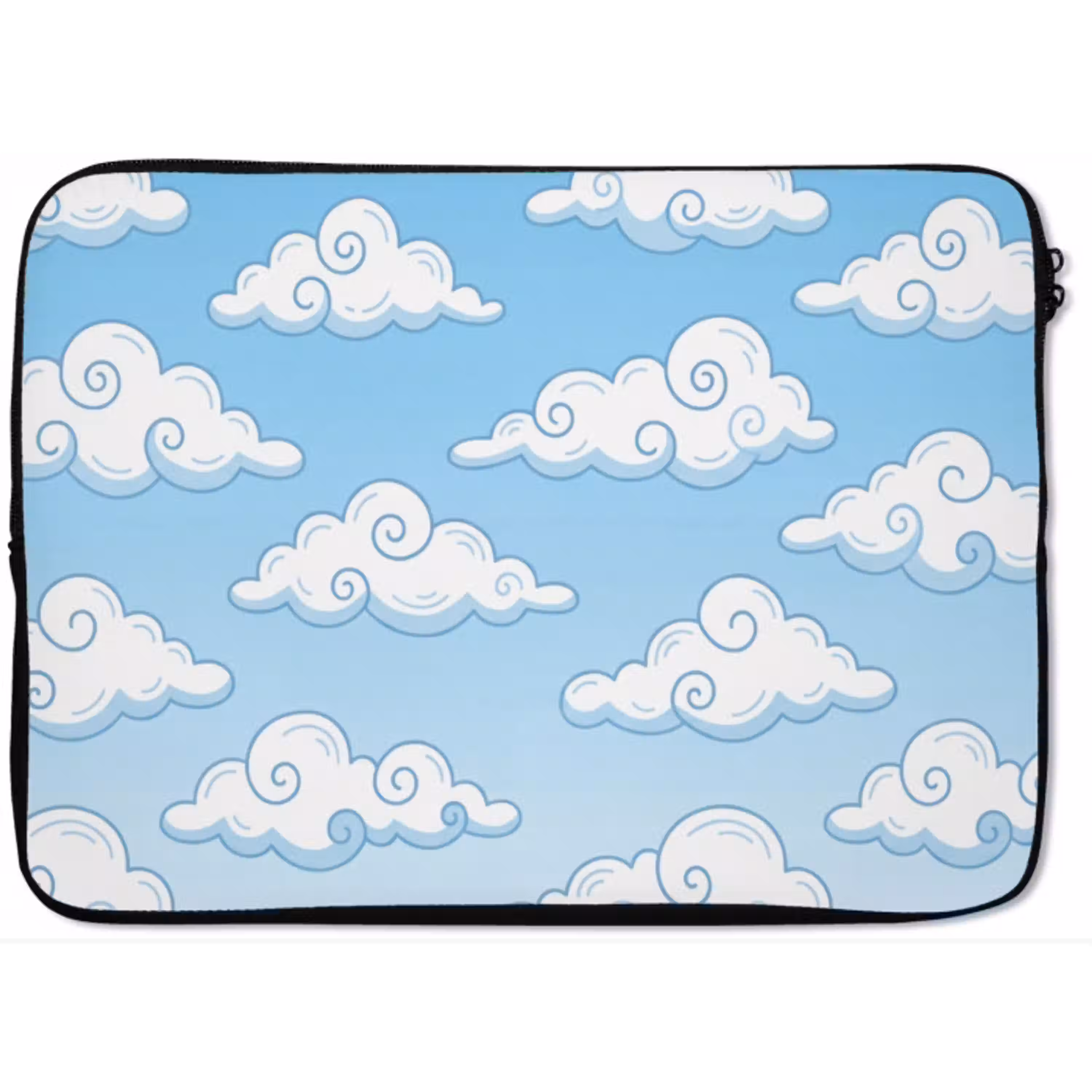 Wolk - Lucht - Cartoon - Blauw - Wit laptophoes neopreen klein -zkaufland3dotto