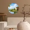 Zwaan - Bomen - Rust Wandcirkel behangsticker klein -sfeer1