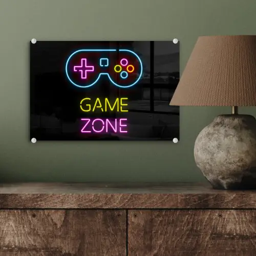 Controller - Game - Neon - Zwart - Quotes - Game zone plexiglas 5mm klein -sfeer3