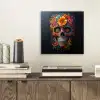 Bloemen - Kleurrijk - Schedel aluminium wit klein -sfeer1
