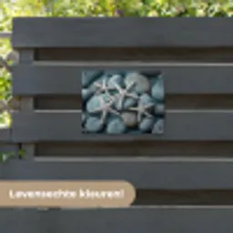 Zeesterren - Stenen - Wit tuinposter los doek klein -sfeer3