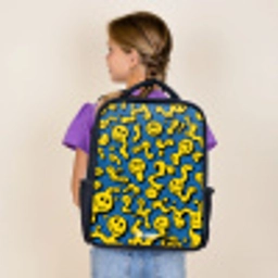 Smiley - Blauw - Geel Rugzak - Zwart middel -sfeer5