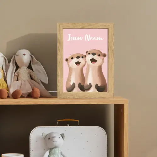 Otters - Glimlach - Bruin Light Box met kabel (Kinderlampje) klein -sfeer2_kind