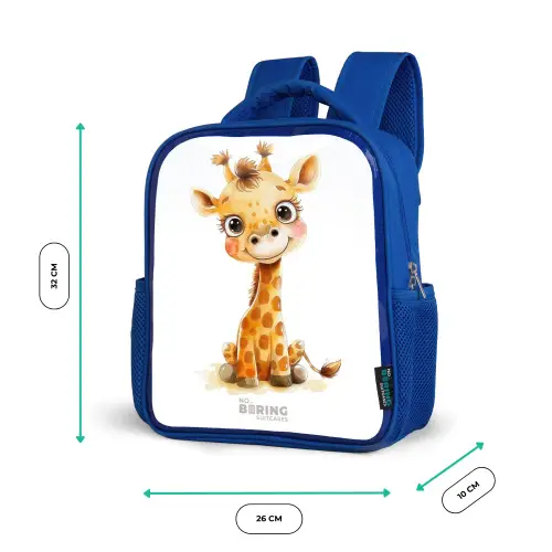 Baby giraffe Kinderrugzak - Blauw middel -productfoto_formaten