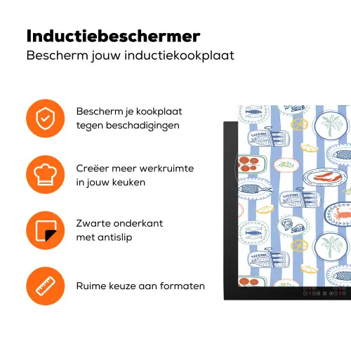Zee - Sfeer - Kreeft - Oester Inductie beschermer vinyl 3mm klein 276 -zzzzzzz-td-ups