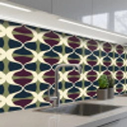 Abstract - Retro - Kleurrijk keuken achterwand 2 middel 871 -3d_schuin