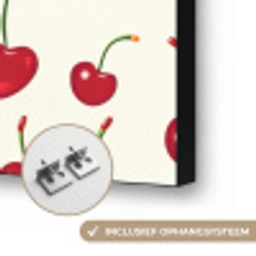 Kersen - Minimalistisch - Rood Textielframe zwart klein 947 -USP_ophangsysteemNL