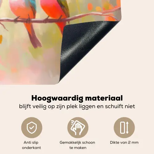 Vogels - Tak - Quote - Roze Inductie beschemer met haakjes klein -ky-onderkant-nl