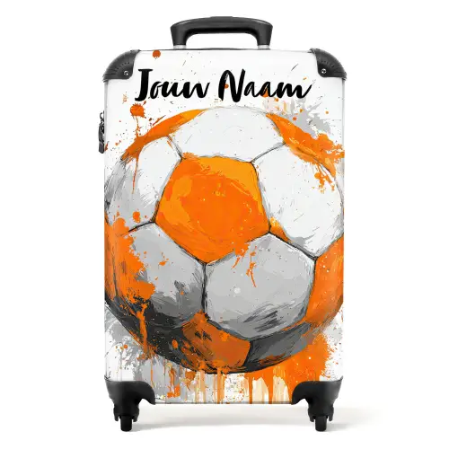 Voetbalvibes - Verf - Oranje NBS - Handbagage koffer - Kinderen Unisex middel -productfoto_recht