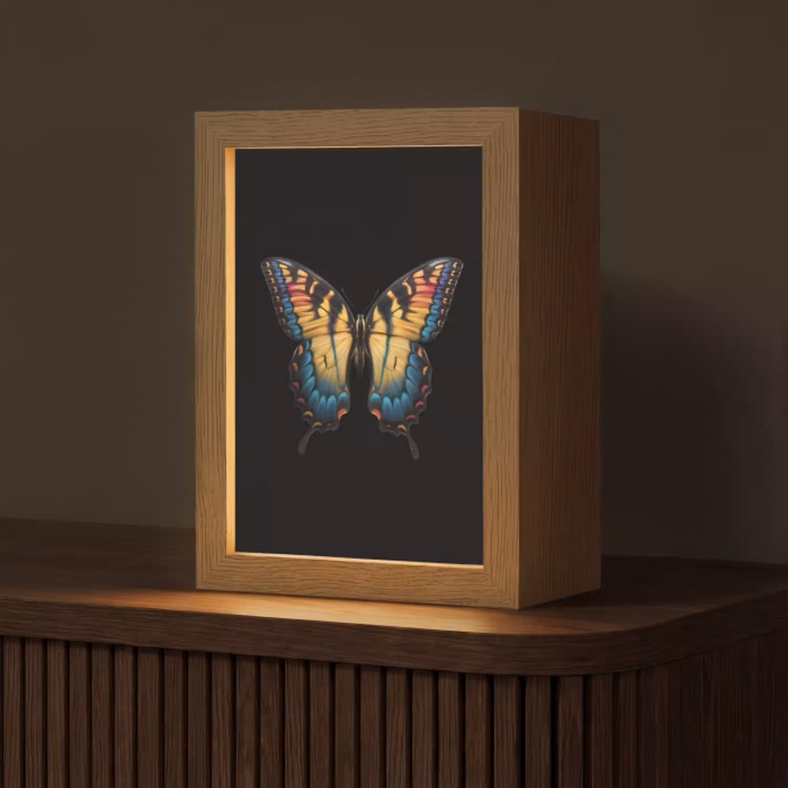 Vlinder - Kleurrijk - Speels Light Box met kabel (Tafellamp) klein -z3d_website