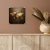 Wereldkaart - Goud - Roest plexiglas 5mm klein -sfeer5