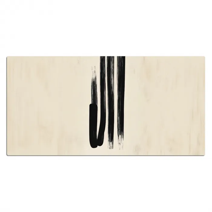 Penseelstreken - Verticaal - Zwart Muismat XXL klein -3d_leeg